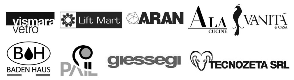 our-brands vismara vetro, lift mart, aran, alicucine, vana & casa, badeb haus, pail, giessegi, tecnozeta srl