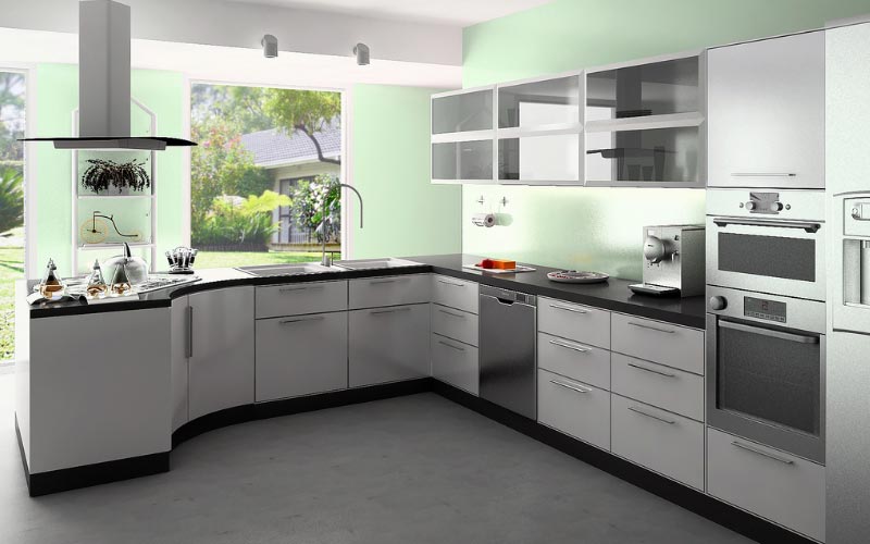 L-shaped kitchen layout