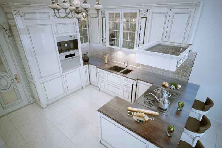u shaped kitchen layout design