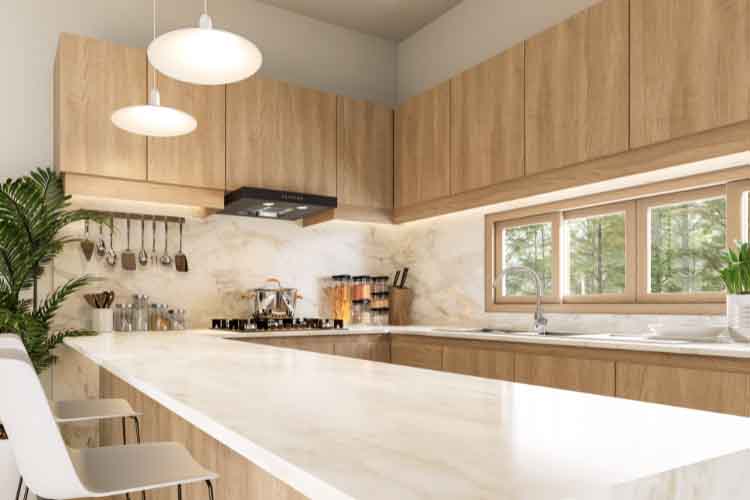 u shaped kitchen layout