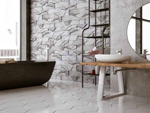 New designs of plastic bathroom flooring