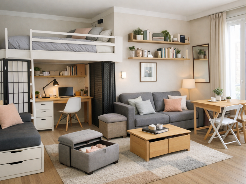 Make Your a Studio Apartment Feel Like a 2-Bedroom | Smart Design Tricks