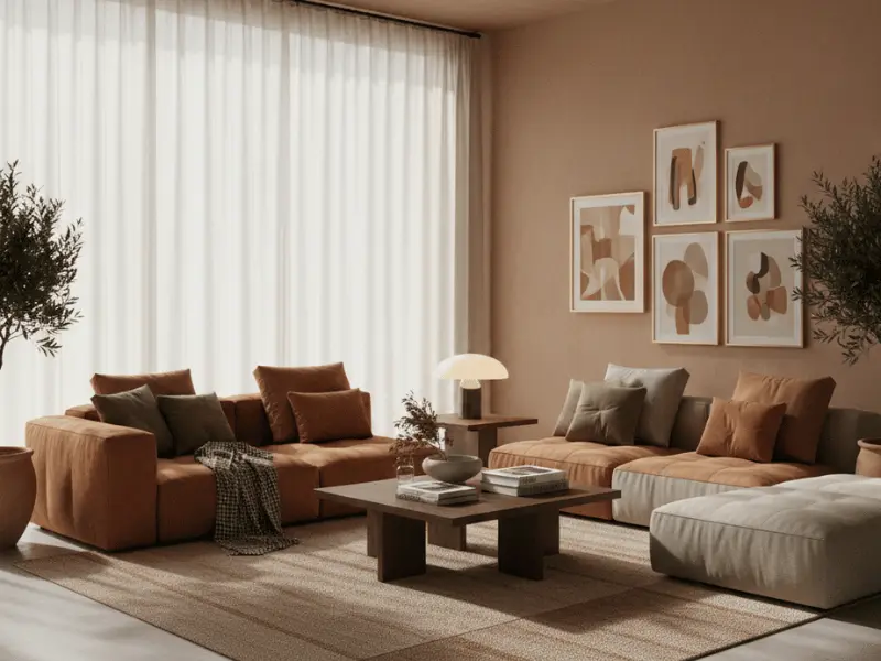 Close-up of textured limewash and Venetian plaster walls representing popular interior trends 2026 in UAE homes.