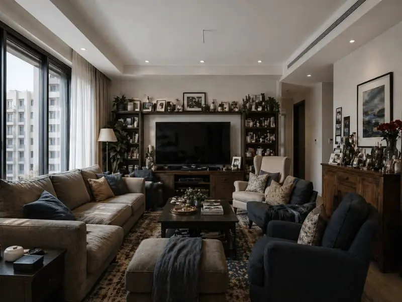 room with overcrowded layout