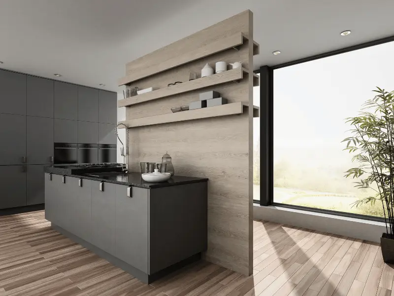 Compact Island or Peninsula Kitchen