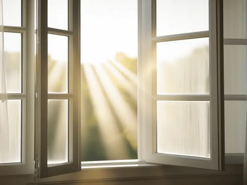 open window with sunlight entry